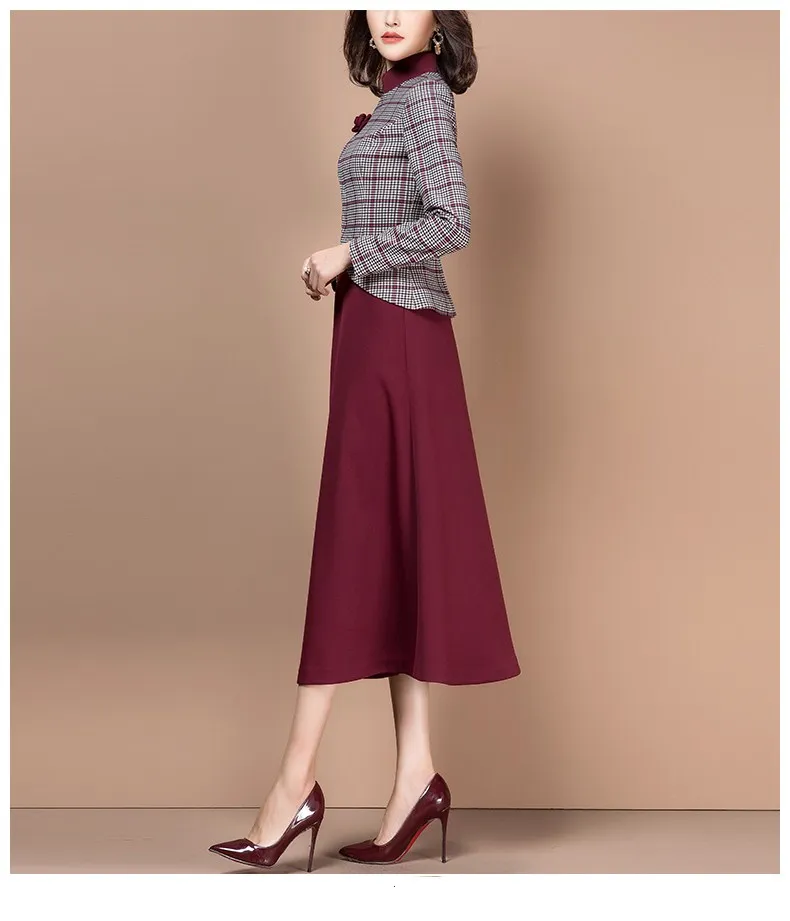 Женский комплект из 2 предметов зимний элегантный винтажный подиумный костюм