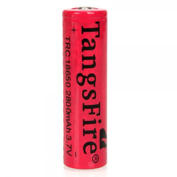 

TangsFire 18650 2800mAh 3.6-4.2V PCB Protector Rechargeable Lithium Battery Red 1pcs