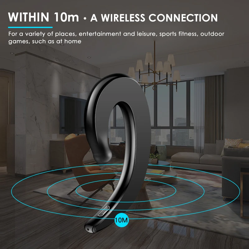 Модные Bluetooth наушники костной проводимости стерео беспроводные Спортивная