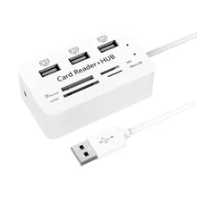 Тип C USB3.0 концентратор Combo 2,0 3 портовый считыватель карт высокоскоростной многопортовый usb-адаптер концентратор USB 2,0 все в одном для ПК Компьютерные аксессуары