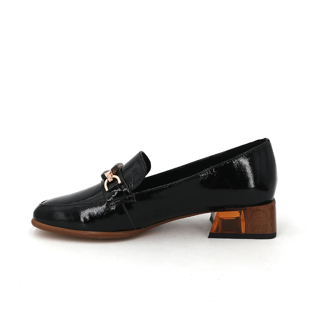 VAIR MUDO/ г., модные женские туфли-лодочки женские черные демисезонные туфли из натуральной кожи на толстом каблуке женские офисные туфли с круглым носком, D125 - Цвет: Black
