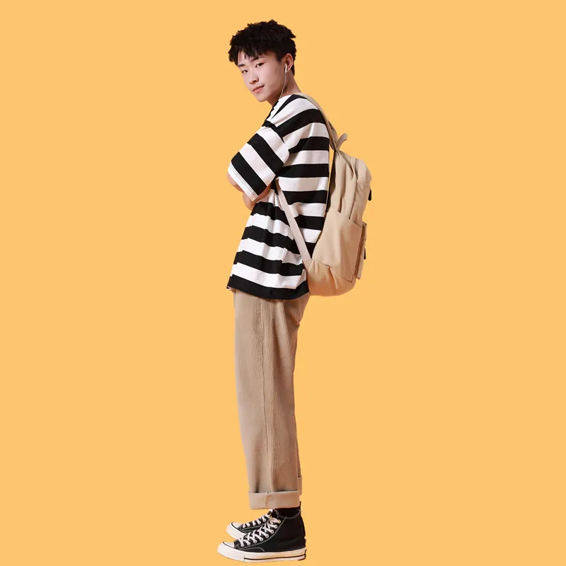 2019 Summer Men's New Casual Striped Color Short-sleeved Round Neck T Shirt Loose Temperament Trend Cotton Tshirt Harajuku 2019 Summer Men's New Casual Striped Color Short-sleeved Round Neck T Shirt Loose Temperament Trend Cotton Tshirt Harajuku