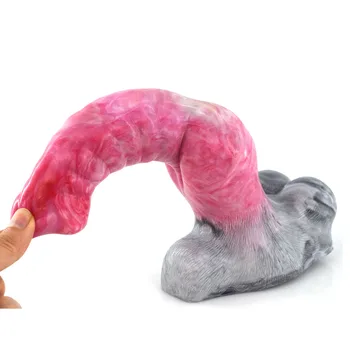 FAAK Large Animal Hawk Werwolf dildo Gory Raw Meat Color Silicone Dog Penis Knot Stimulate Sucker Sex Toys Female Masturbator 5