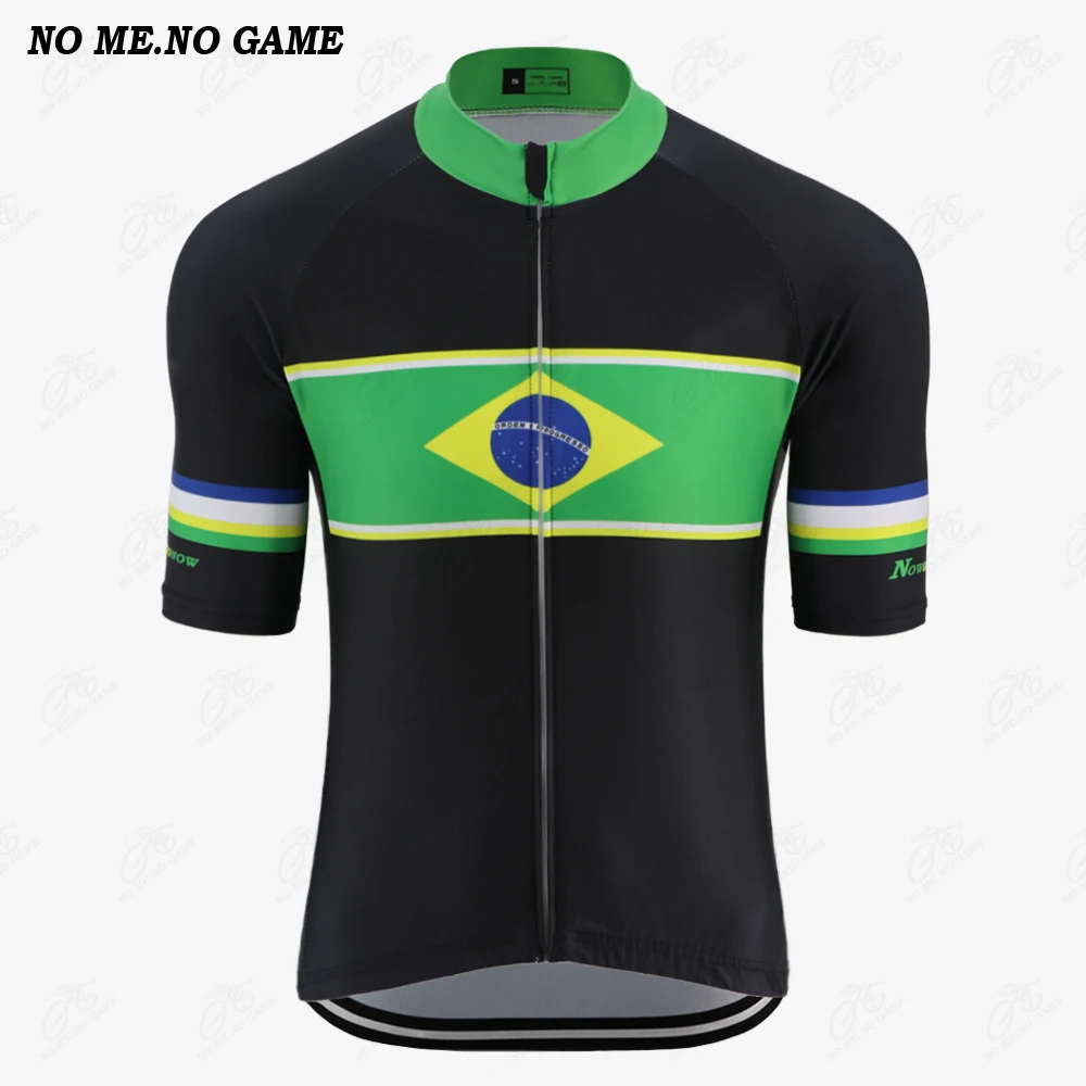 NO ME GAME - Pro Brazil Team Cycling Jersey Men's Summer Green Yellow Road Racing Clothing Mountain Bike Shirt MTB | Спорт и