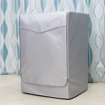 

Automatic Drum Washing Machine Cover Waterproof Sunscreen Cover Silver Coated Oxford Cloth New Front Opening Plain Dyed Modren