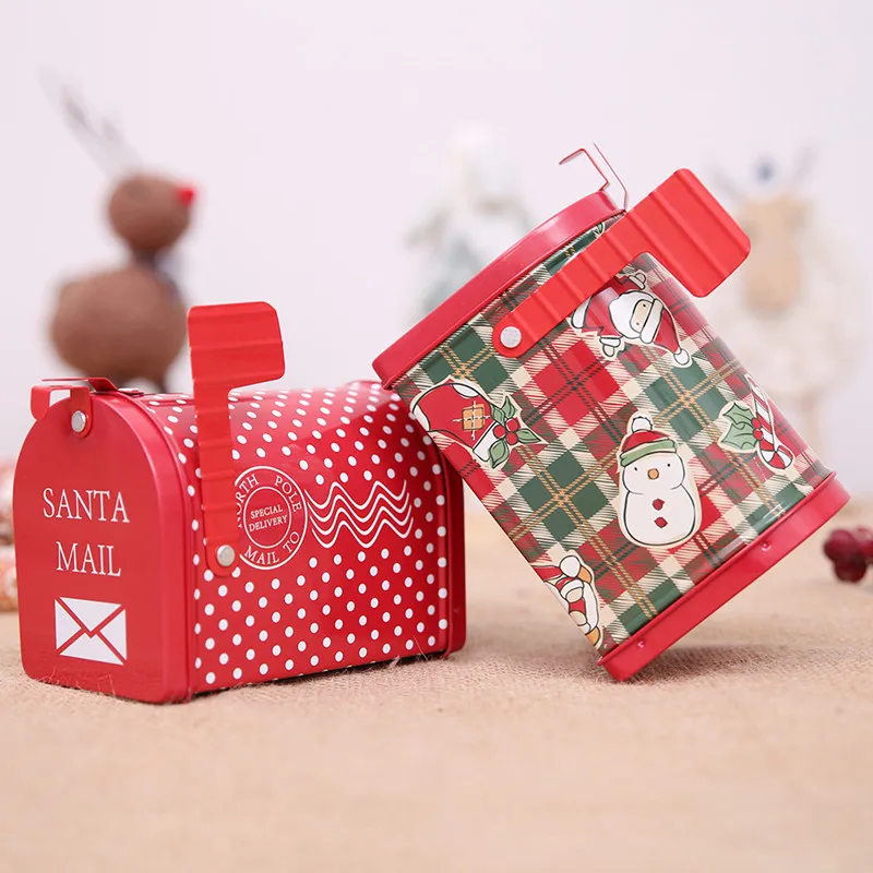 

Mailbox Candy Dragee Gift Box Christmas Packaging Wrapping Gifts for The New Year Chocolate Cupcake Box Noel Cookie Gift Bags