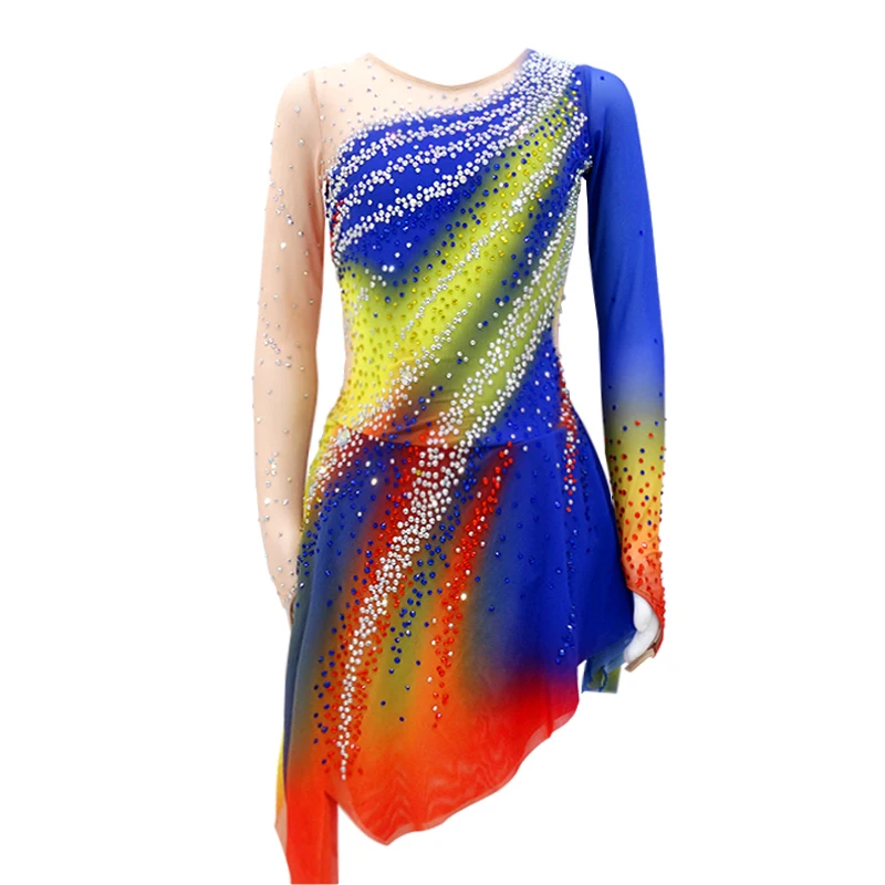 

Ice Figure Skating Dress Girls Ballet Leotard Women Red Performance Wear Kids Competition Skirts Rhythmic Leotards Child