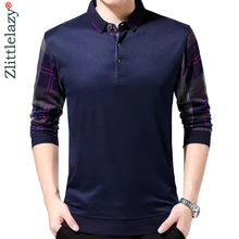 Брендовая Повседневная Роскошная зимняя плотная теплая рубашка поло для фитнеса, мужская рубашка из Джерси, мужские рубашки поло, модная одежда 02122