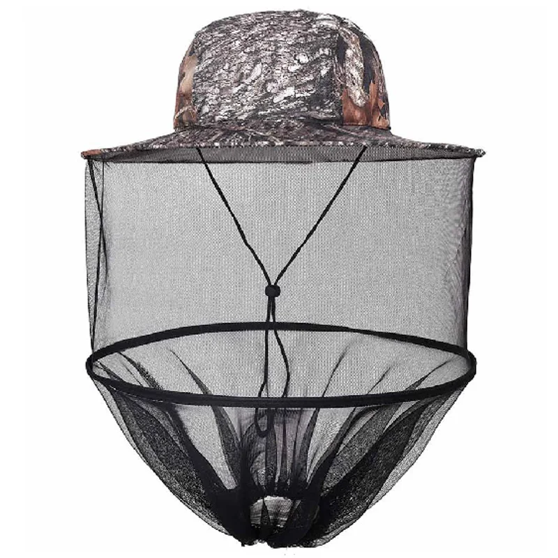 

Outdoor Camouflage Fishing Hat Bee Keeping Insects Mosquito Net Prevention Cap Mesh Fishing Cap Outdoor Sunshade Lone Neck Head