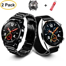 Huawei watch gt ремень для samsung galaxy watch 46mm S3 Frontier/классический ремешок 22/20 мм металлический браслет из нержавеющей стали+ Защитная пленка на экран+ инструмент