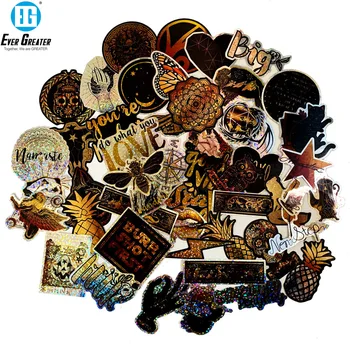 

50Pcs Laser Stickers Cool Waterproof Spoof Graffiti Skateboard Pad Car Laptop Snowboard Bicycle Luggage Decal Sticker