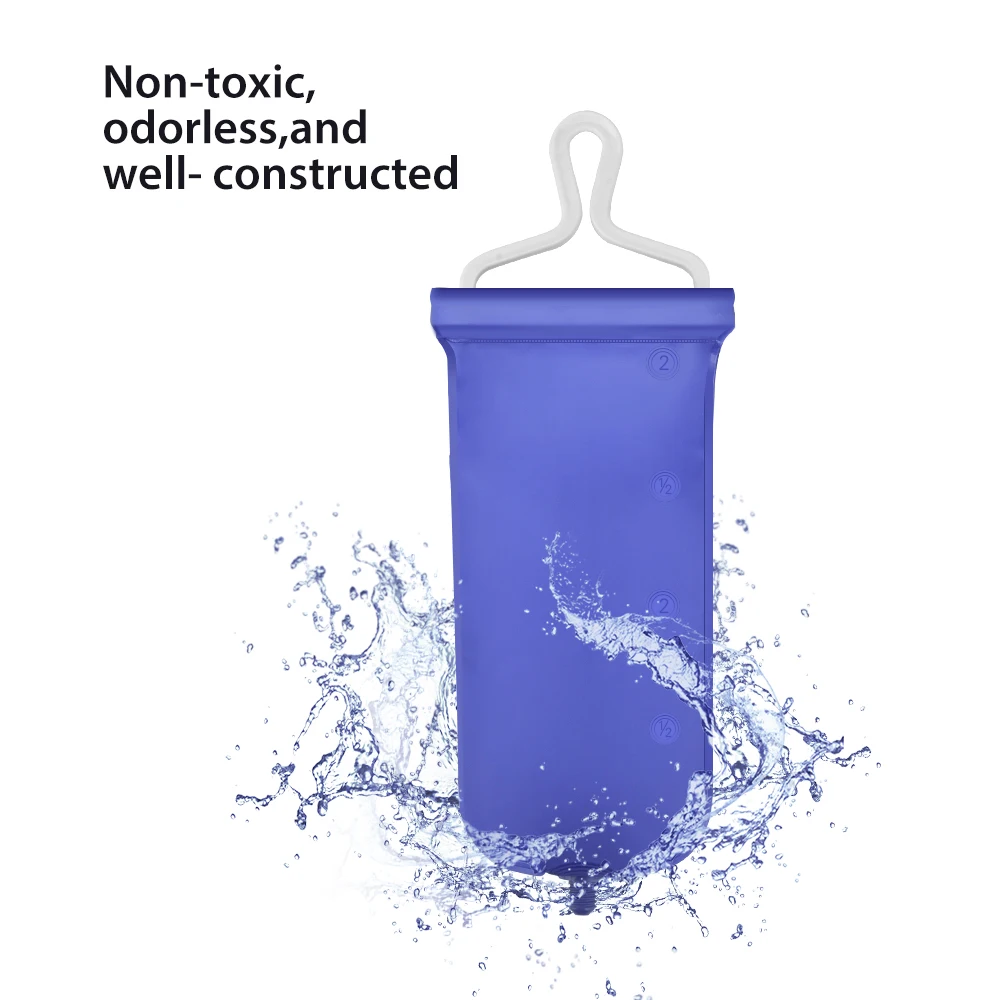 2L Reusable Foldable Anal Douche Enema Bag Kit Vaginal Colon Irrigation Cleaning Flusher Constipation for Men Women Hygiene