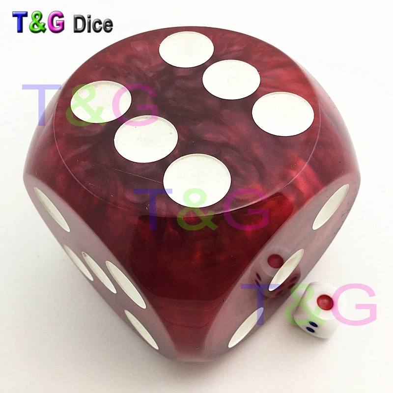Jumbo Dice T & G высококачественные 75 мм красные мраморные эффекты домашний декор для