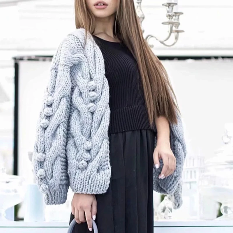 light gray Индивидуальный вязаный свитер, свободный крой, шарф, воротник, длинный рукав, Женская Новая мода, подходит ко всему, Осень-зима S211 - Цвет: light gray