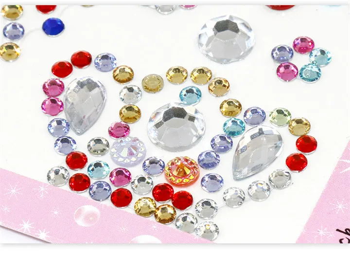 3  Jewelry Accesories Crystal Pearl Sticker Dragonfly Flower Crown Pattern Rhinestones Stickers For Mobile Phone Car Decorative
