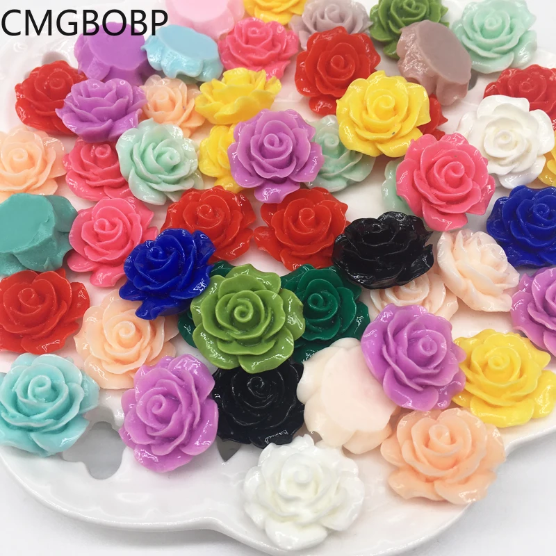 20/50 шт, смешанные цвета розы Смолы Бусины ремесла Кабошон с плоской задней частью Скрапбукинг подходит телефон украшения Diy аксессуары