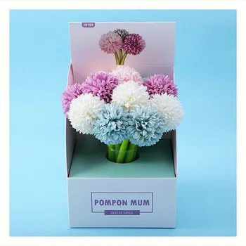 

24 pcs/lot Beautiful Chrysanthemum Gel Pen Cute Bendable 0.5mm Signature Pen Promotional Gift Stationery School Supplies