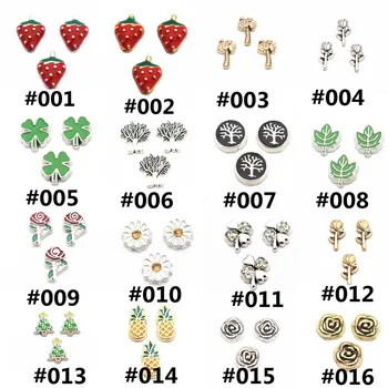 

New Arrival 12pcs/lot crystal clover Charms strawberry Floating Charms for Floating Memory charms Lockets DIY Jewelry