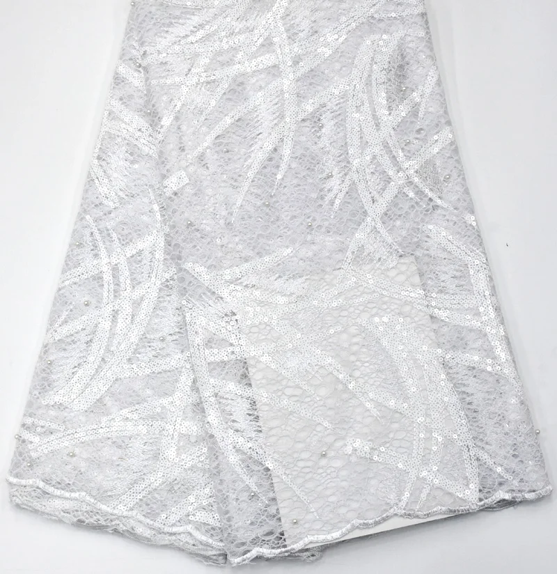 Розовая французская кружевная ткань с бисером tissu perlage Дубай африканская последовательная кружевная ткань блестящая ткань нигерийский кружевной Материал 5 ярдов