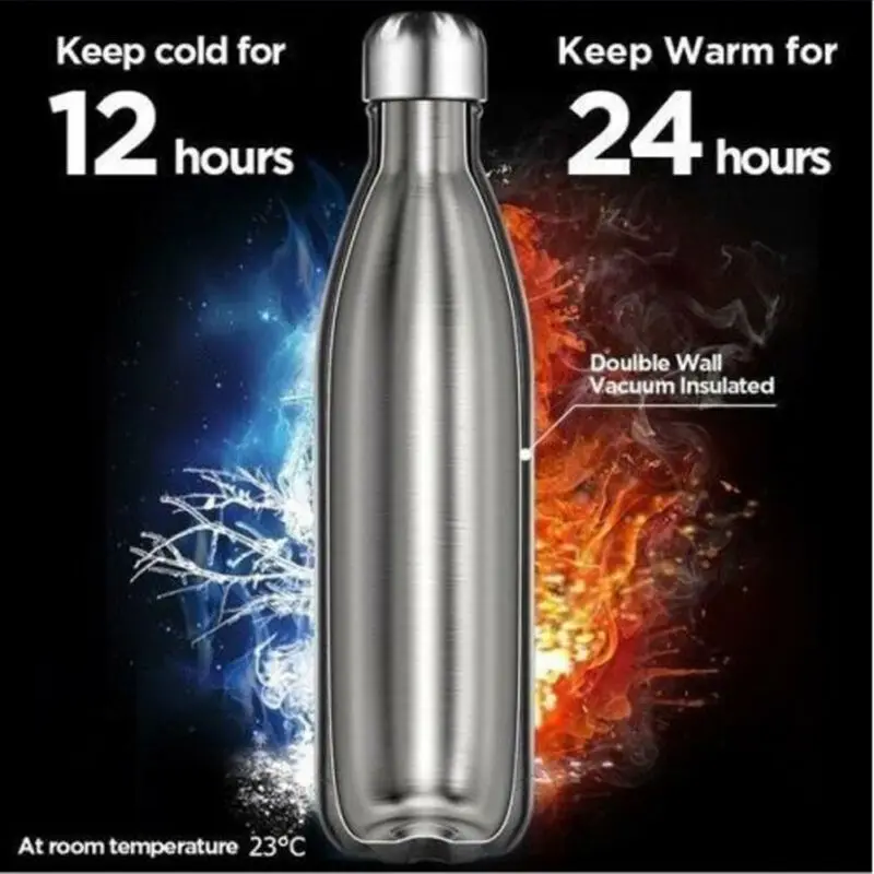 

1PC 500ml Vacuum Flask Edelstahl Trinkflasche Becher Doublelayer Isolierte Thermoses Personalized Water Bottle Metal Steel