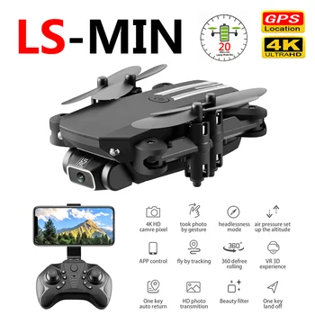 

LS-MIN Dron 4k Quadcopter Foldable Toys for Children 4K HD Camera FPV WiFi Mini Drone Nini Kids Toys Profissional Drones