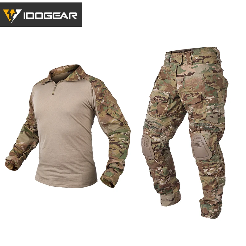 IDOGEAR боевой BDU Камуфляж мужская униформа G3 тактическая одежда страйкбол одежда черный хлопок полиэстер - Цвет: Multicam