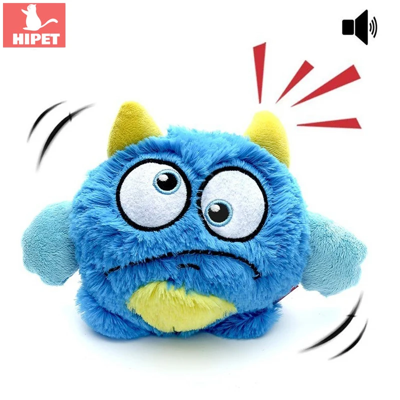 

Plush Dog Squeak Toys Pet Electric Ball Toy Cartoon Automatic Shake Crazy Jumping Giggle Interactive Puppy Cats Dogs Bite Toy