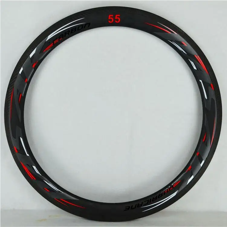 55MM 24hole PASAK шоссейный велосипед 700C колесная углерода жира 40 55 мм обод из углеродного волокна ободной тормоз велосипедная ободная 20/24 отверстие или однотрубки анти-курсор - Цвет: 55MM 24hole