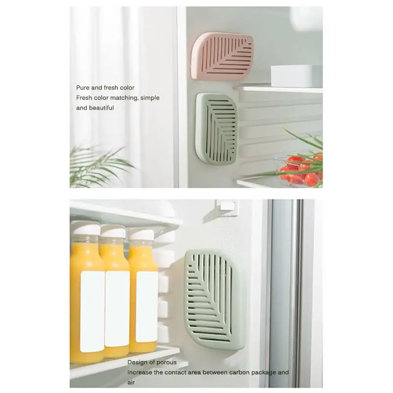 Форма зеленого листа холодильник свежего воздуха коробка очиститель угольный дезодоратор для поглощения освежитель устраняют неприятные запахи запах 2 Цвет