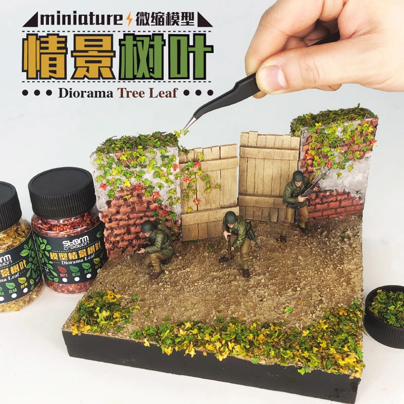DIY HO Scale Model Scene Falling Leaves Autumn Scene Tree Shrinking DIY Plant Landscaping Platform Military Soldier Building