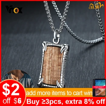 

Vnox Monster Claw Rosewood Pendants for Men Stainless Steel Punk Necklace Top Male Jewelry