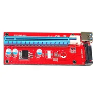 pci express riser card USB3.0 PCI-E PCI Express 1X ל 16X Riser Card מתאם, כרייה מוקדש כבל מאריך כרטיס מסך עם חריץ כוח SATA קוני (3)