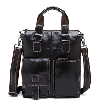 

Men's Laptop Briefcase Leather Crossbody Bag Casual Business Bag