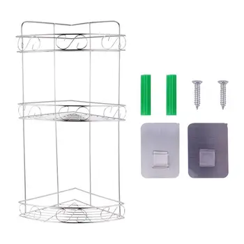 

1 Pc Wall Storage Rack Storage Rack Hanging Shelf Stainless Steel Hanging Storage Rack for Home Storage Bathroom Kitchen