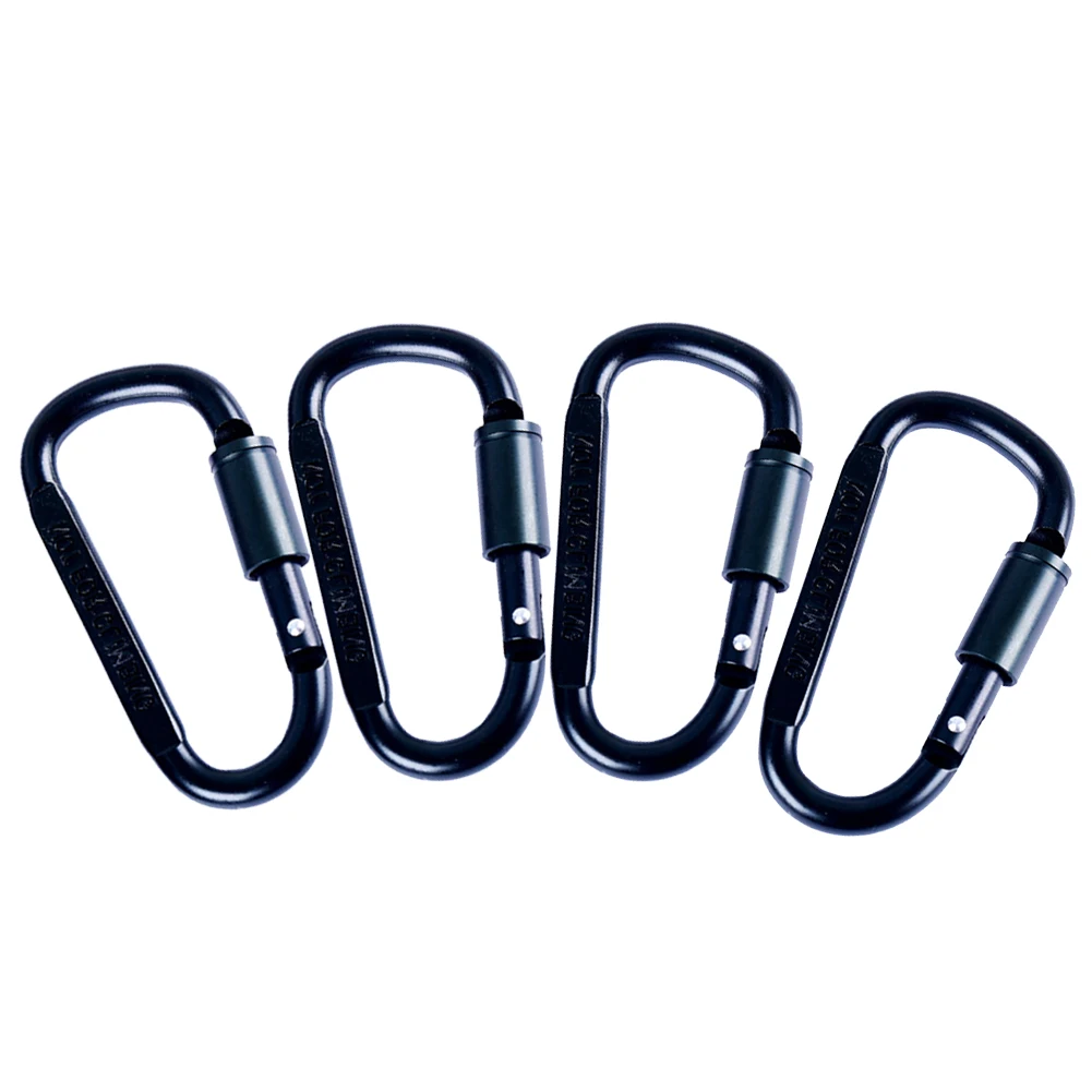 12KN Aluminum Screw Locking D Carabiner Clip Hook Can Stand 1200kg Pull Force 