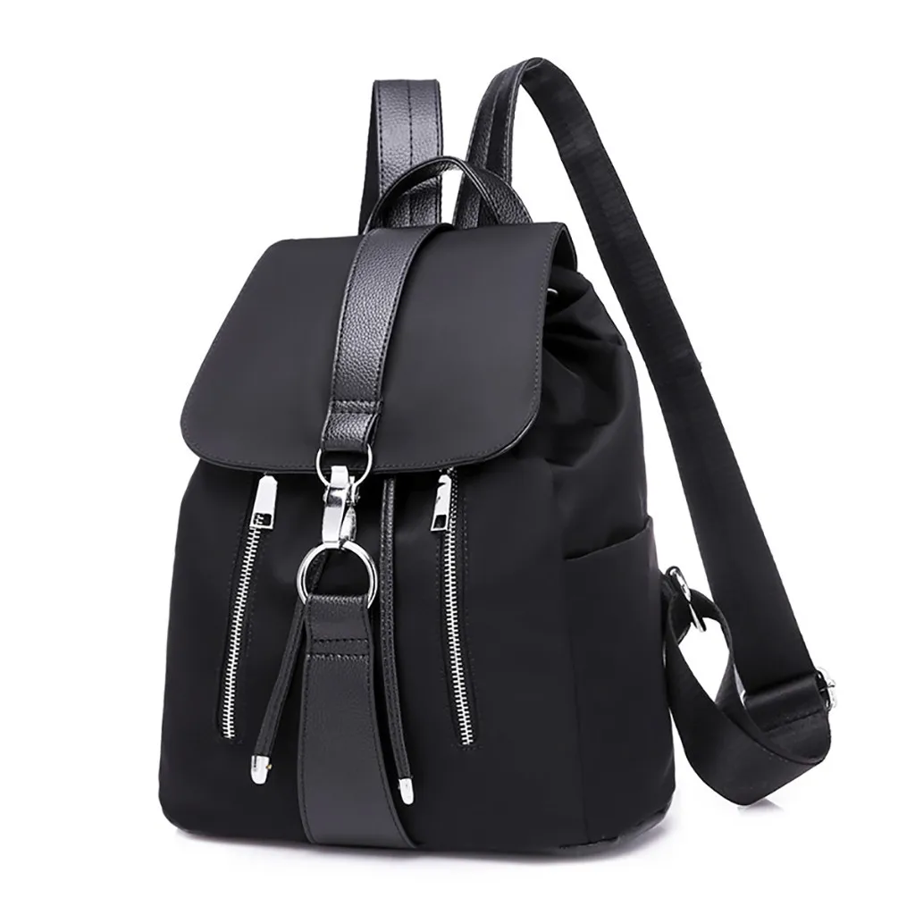 Новинка, женский черный нейлоновый школьный рюкзак, водонепроницаемая сумка-портфель, Элегантный женский фирменный рюкзак, вместительный рюкзак для путешествий