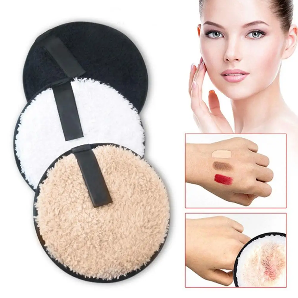 Soft Sponge Magic Makeup Remover Powder Puff Deep Cleaning Microfiber Cloth Pad Round Shape Portable Cosmetic Tools | Красота и
