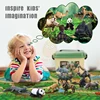 Kids Animal Jungle Zoo Models Play Mat Panda Lion Tiger Giraffe Collection Cloth Map Figure Set Simulation Toy For Children Gift 2