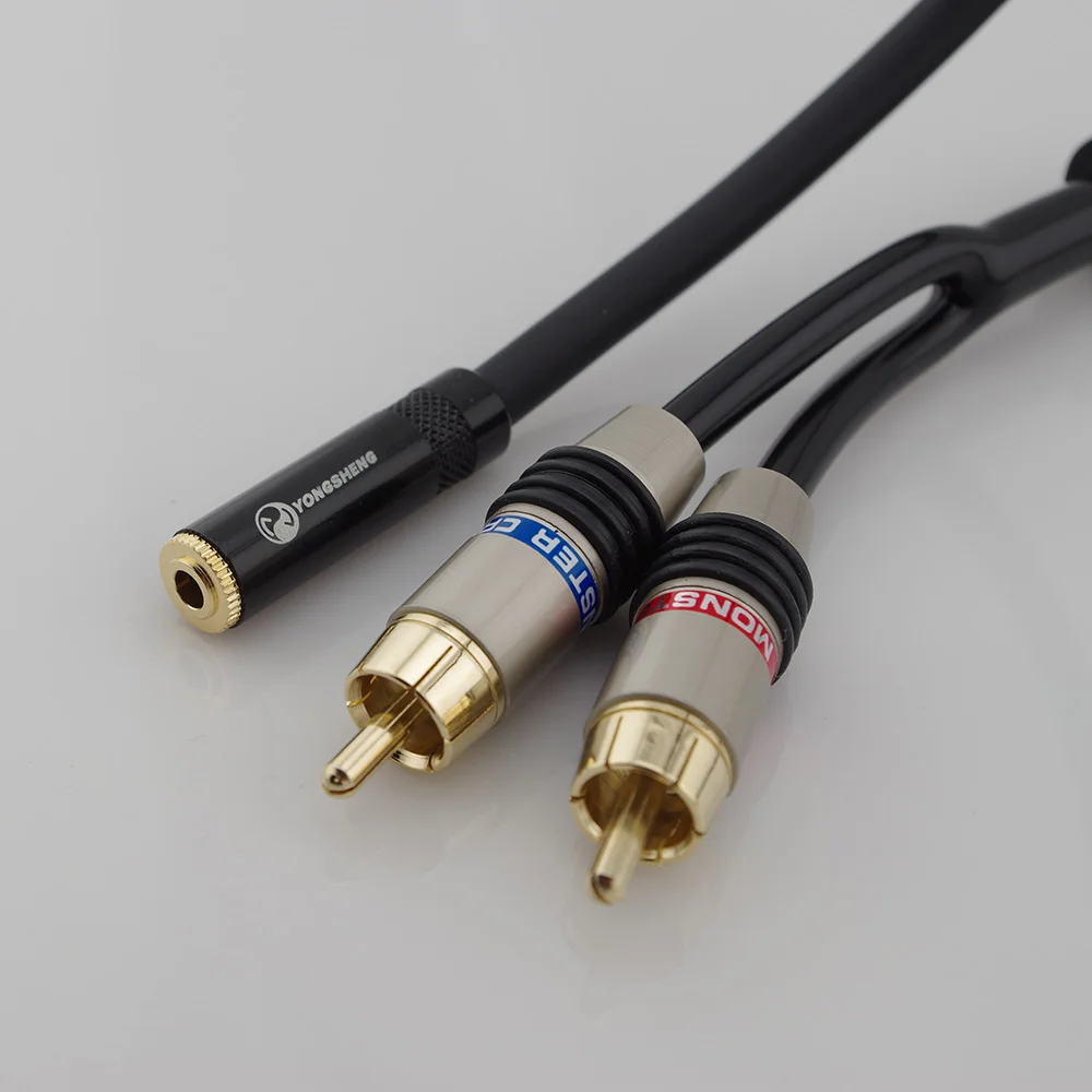 HIFI 3 5 мм RCA разъем Мама стерео кабель Y-образный штекер на 2 папа адаптер