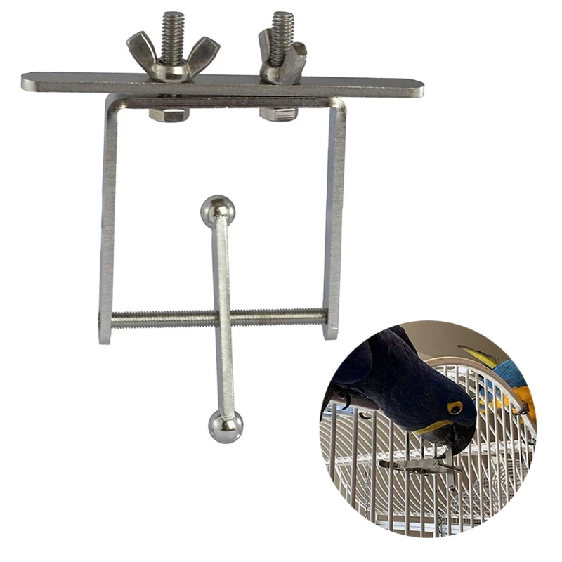 

Игрушка-подставка для птиц, Спиннер из нержавеющей стали для путешествий, вращается по оси, для мозга, среднего и очень большого размера