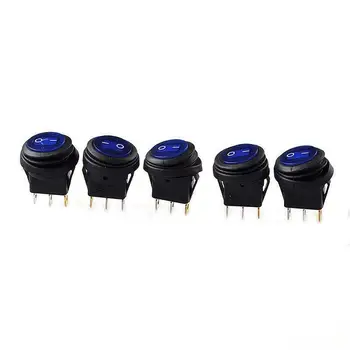 

Interior Rocker Switches LED Light SPST Blue Replacement 5pcs Waterproof