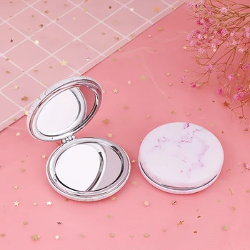 

1pc Mini Marble Pattern Makeup Mirror Portable Double-sided Vanity Mirror Cosmetic Mirror Makeup Foldable Pocket Compact Mirror