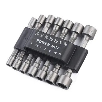 

14pcs Hex Power Nut Driver Drill Bit Set Socket Bit Adapter Metric Socket Strong Sleeve
