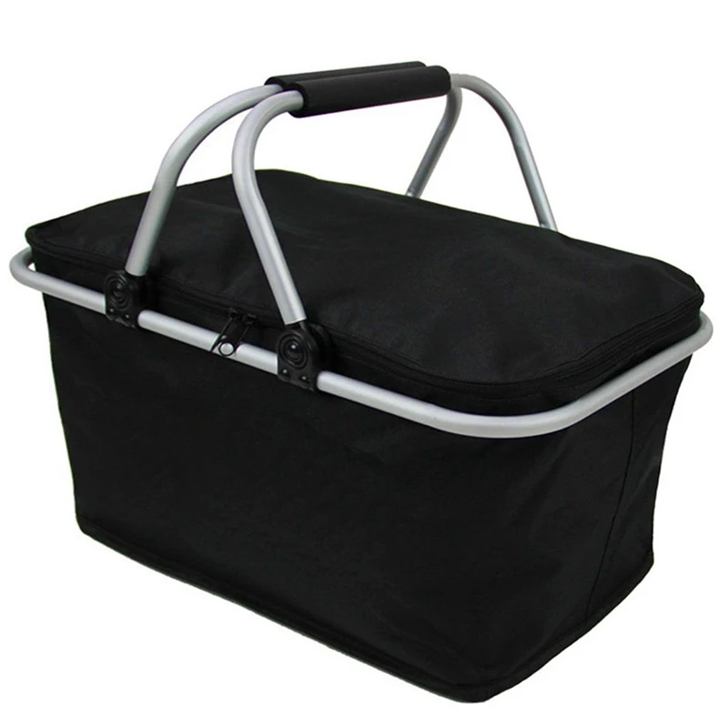 

Folding Picnic Camping Insulated Cooler Cool Hamper Storage Basket Bag Box Outdoor Picnic Bags