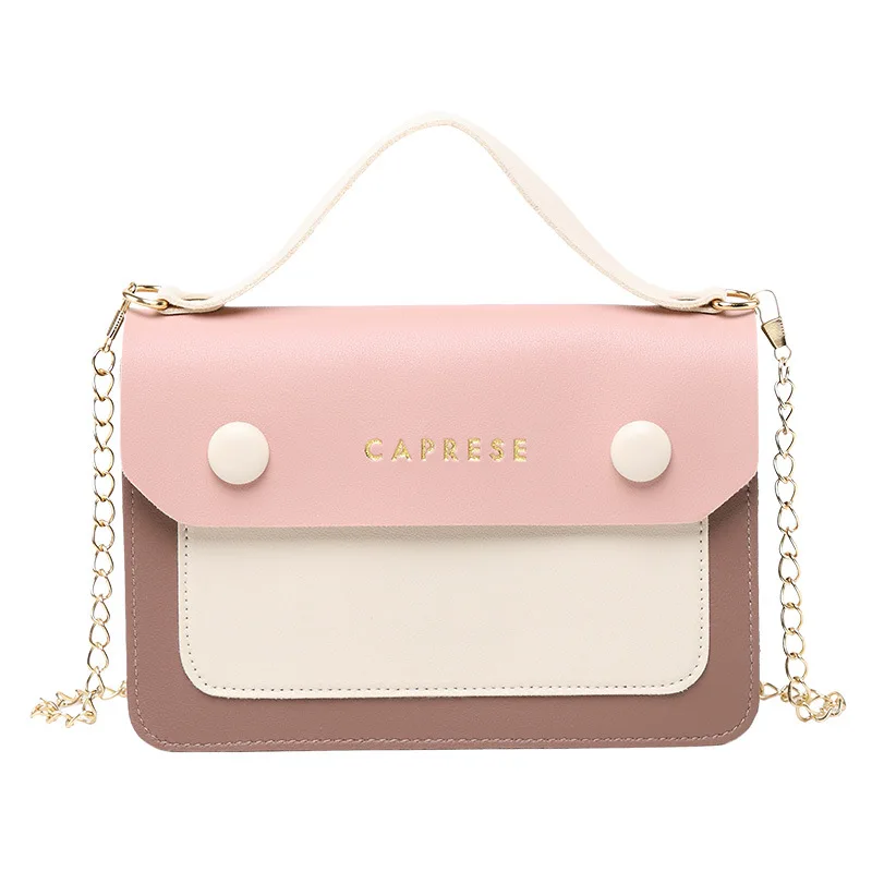 Модные женские сумки через плечо, новые стильные контрастные цветные сумки через плечо, повседневные сумки-мессенджеры, дамские сумочки для покупок - Цвет: Розовый