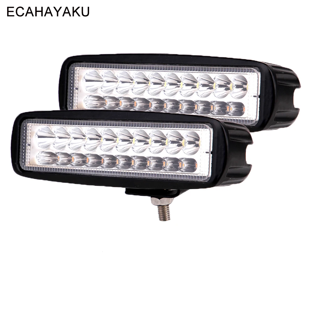 ECAHAYAKU Тонкий 6 дюймов авто светодиодный светильник бар 60W 3000 K/6000 K Двухцветная светодиодная Рабочая лампа 10-32 В постоянного тока для Прожекторы для внедорожников 4х4 внедорожник грузовой прицеп atv
