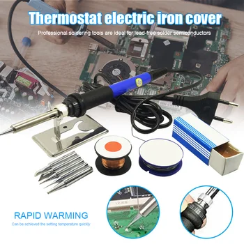 

Newly 60W 220V 110V Electric Soldering Iron Set Tool Kit Solder Wire Tips Stand DAG-ship Free Shipping