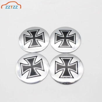

4pcs/ Set 58mm Cross Car Steering Wheel Badge Center Hub Sticker for Hub Cap Emblem Car Styling