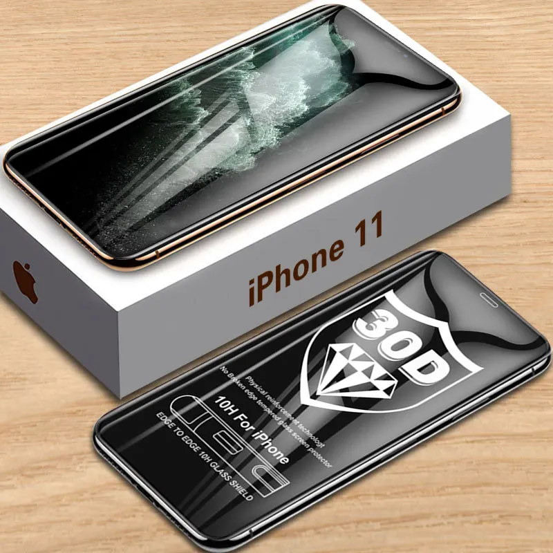 

30D Protective Glass on the For iPhone 6 6s 7 8 plus XR X XS glass full cover iPhone 11 Pro Max Screen Protector Tempered Glass