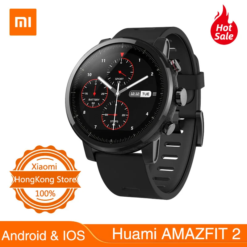 Huami AMAZFIT 2 gps работает Смарт часы Bluetooth 4 0 Спорт монитор сердечного ритма CE